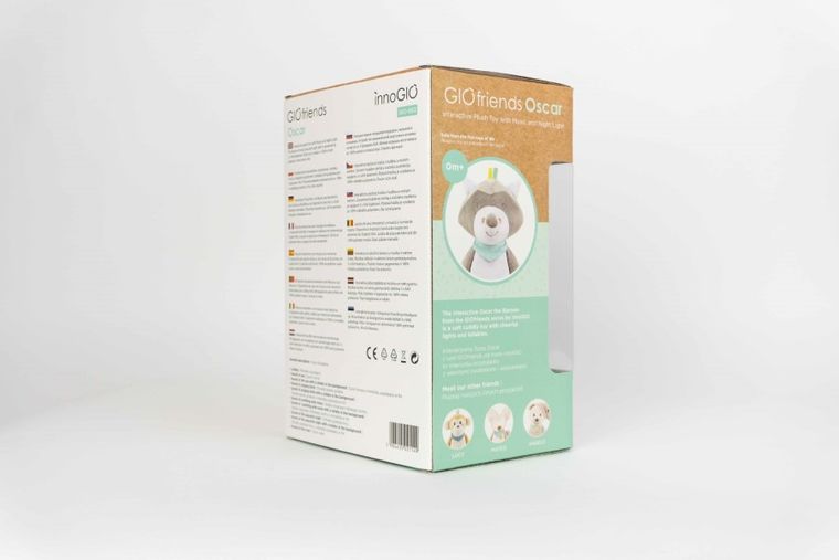 InnoGIO, GIOfriends, Oscar, szumiąca przytulanka z pozytywką i lampką nocną