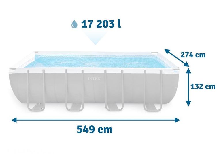 Intex, basen ogrodowy stelażowy, 549-274-132 cm, zestaw 18w1