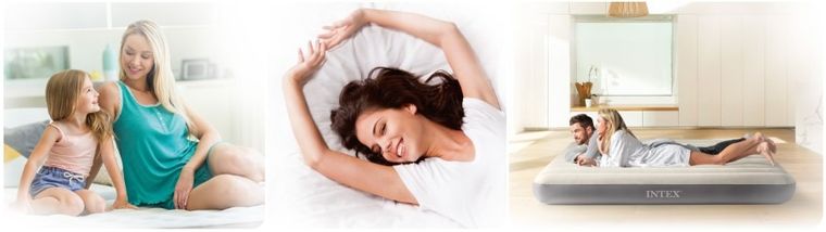 Intex, fotel materac dmuchany, welurowy, 2w1