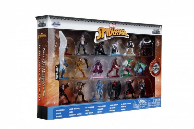 Jada Toys, Spider-Man, zestaw figurek metalowych, 18 szt.