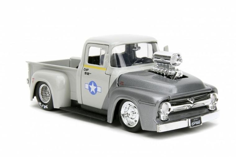 Jada Toys, Street Fighter, 1956 Ford Pick-up, model pojazdu z figurką, 1:24