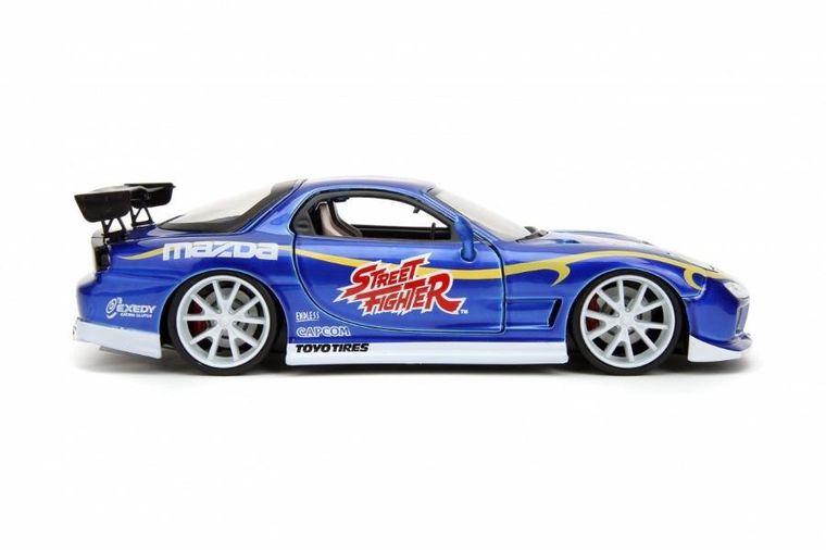 Jada Toys, Street Fighter, 1993 Mazda RX7, model pojazdu z figurką, 1:24