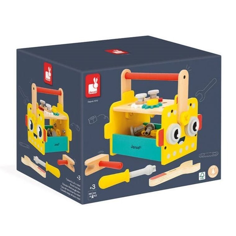 Janod, Brico'Kids, skrzynka z narzędziami, robot