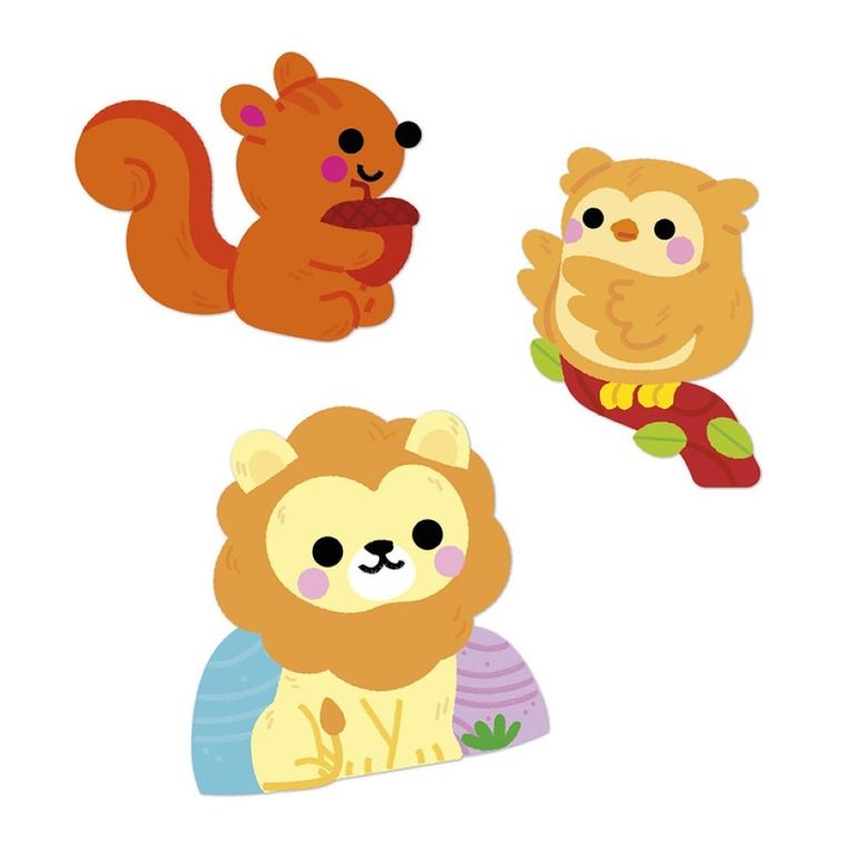 Janod, duże naklejki, zwierzęta, 50 szt.