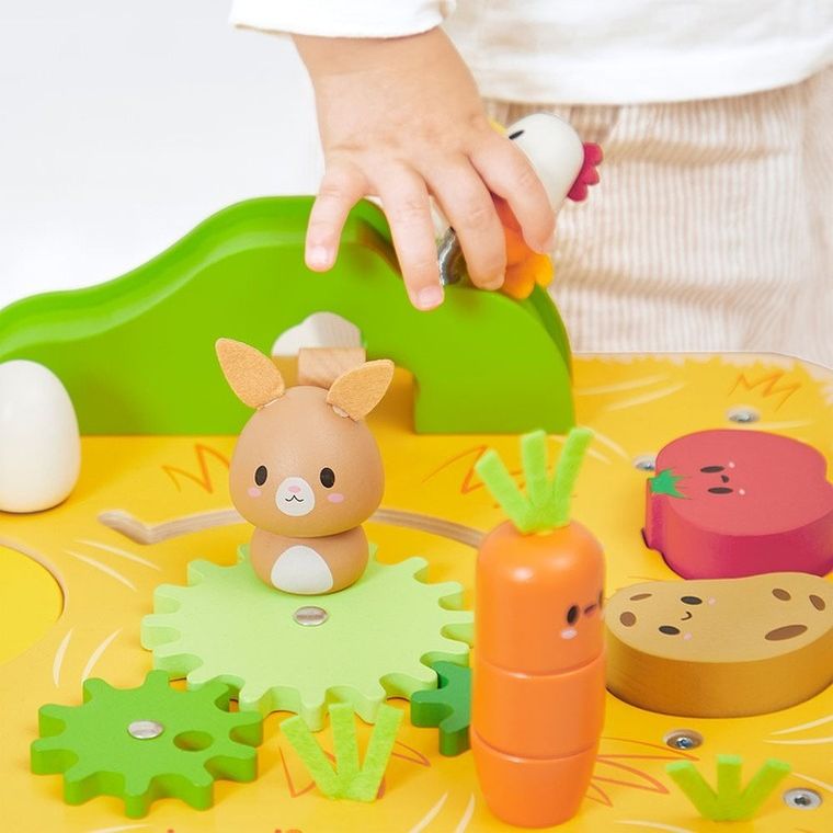 Janod, Farma, wielofunkcyjny stolik edukacyjny, drewniany