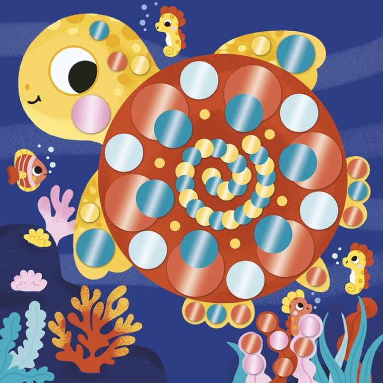 Janod, My arts & crafts, Zwierzęta, okrągłe naklejki, multizestaw kreatywny