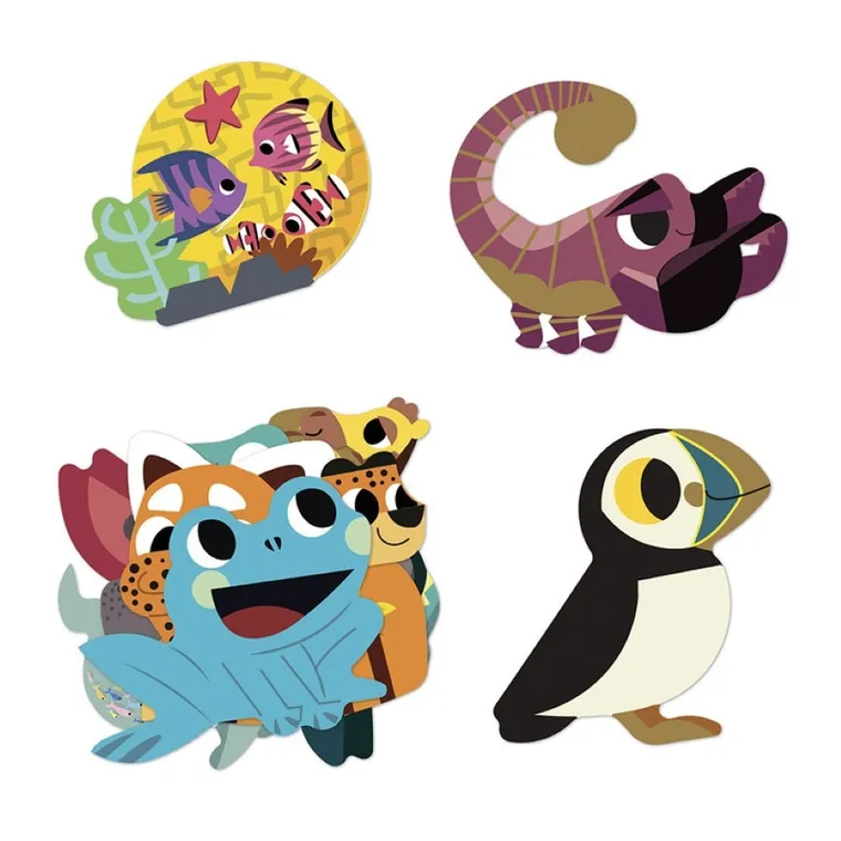 Janod, naklejki, zwierzęta egoztyczne, 100 szt.