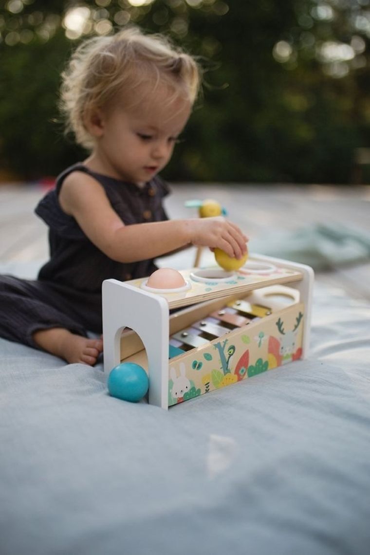 Janod, Pure, drewniane cymbałki z kulodromem