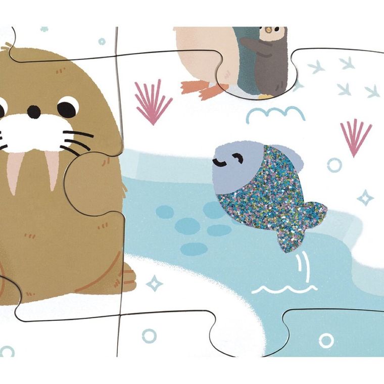 Janod, puzzle sensoryczne, kraina polarna, 20 elementów