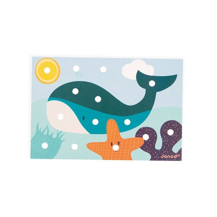 Janod, układanka, pierwsza drewniana mozaika