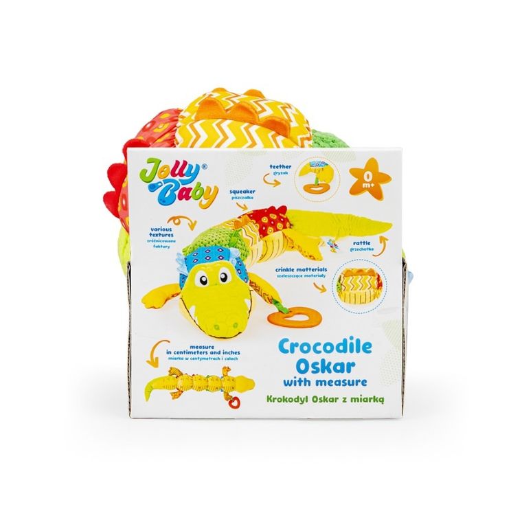 JollyBaby, Krokodyl Oskar z miarką, zabawka sensoryczna
