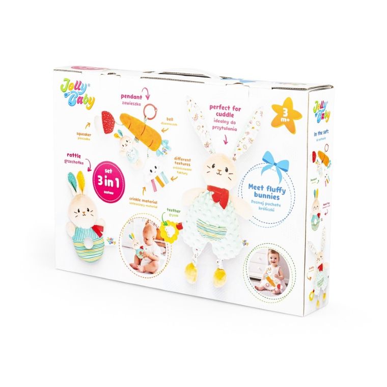 JollyBaby, Króliczki, zestaw prezentowy dla niemowlaka