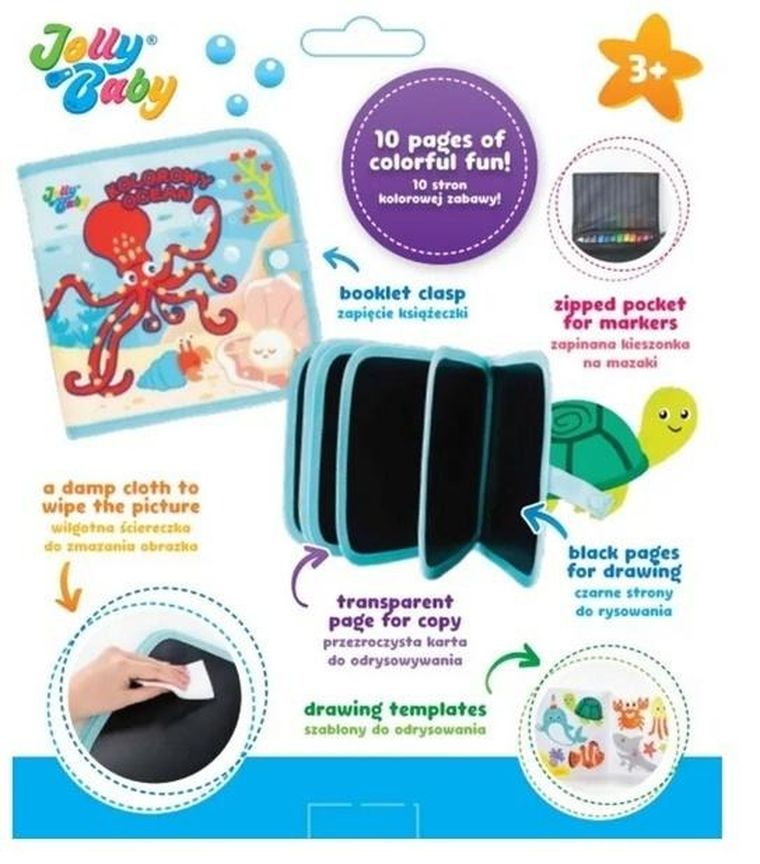 JollyBaby, książeczka do rysowania, Kolorowy Ocean