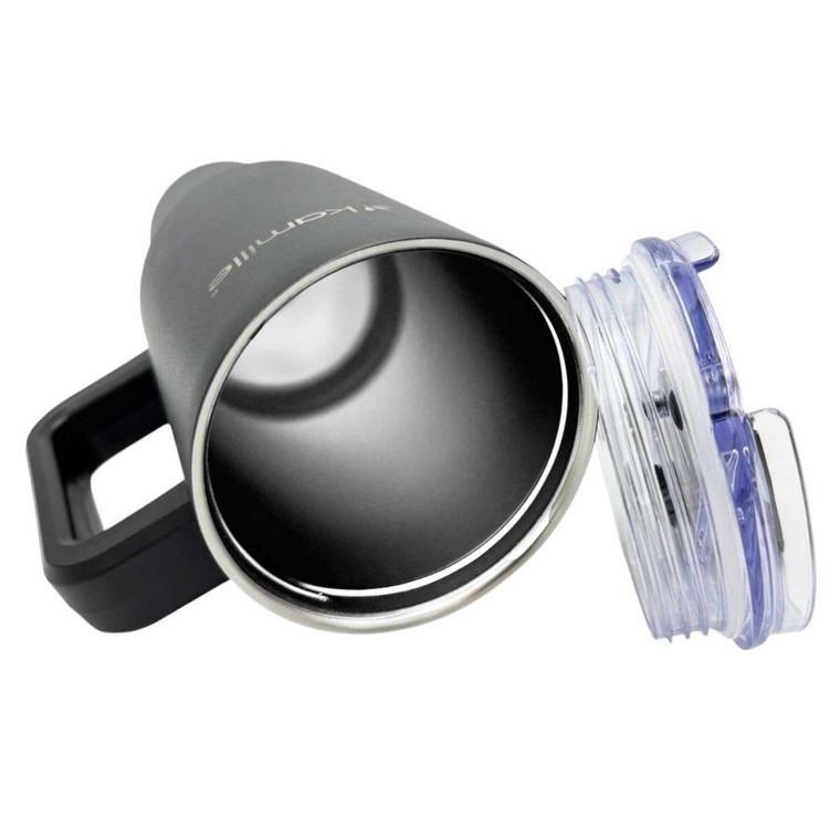 Kamille, stalowy kubek termiczny, termos, 1200 ml, z rączką i słomką