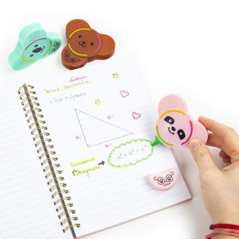 Kidea, zakreślacz 3w1, zwierzaki, 1 szt.