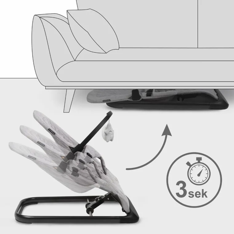 Kidwell, Laro, leżaczek bujaczek, Full Grey/Black