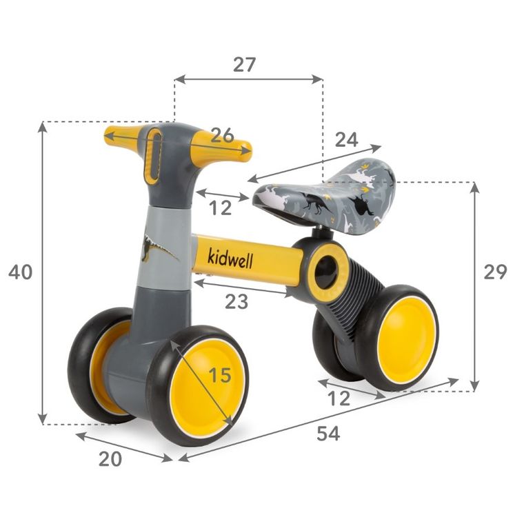 Kidwell, Petito, jeździk, dino