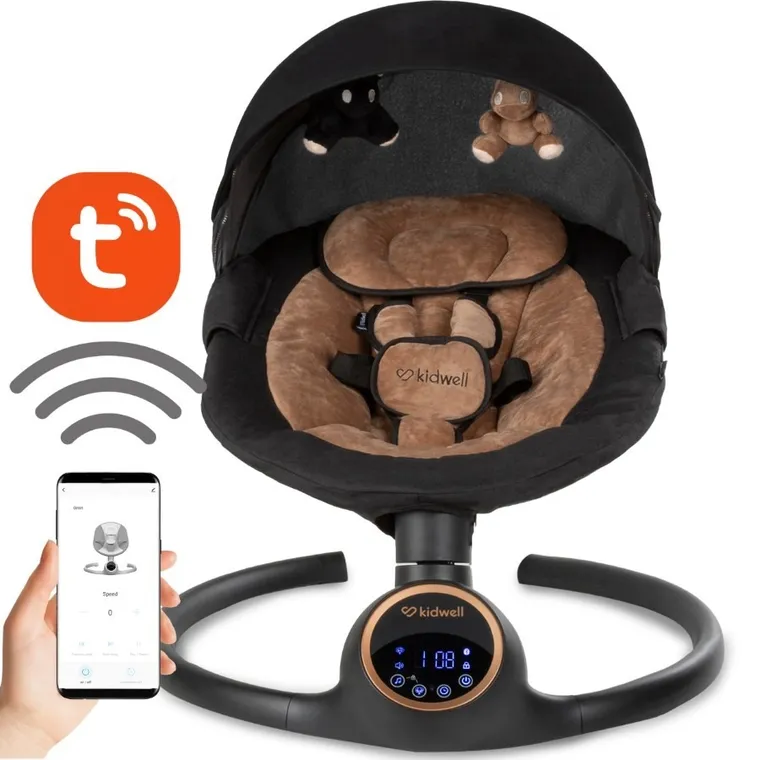 Kidwell, Reve, bujaczek, leżaczek elektryczny, 2w1, czarno-złoty