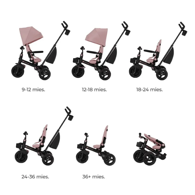 Kinderkraft, Aveo 2 Plus, rowerek trójkołowy 6w1, Pink