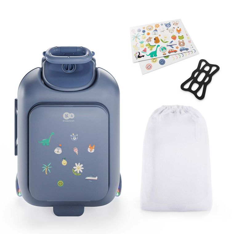 Kinderkraft, Cabby, walizka podróżna na kółkach z siedziskiem, 2w1, Blue