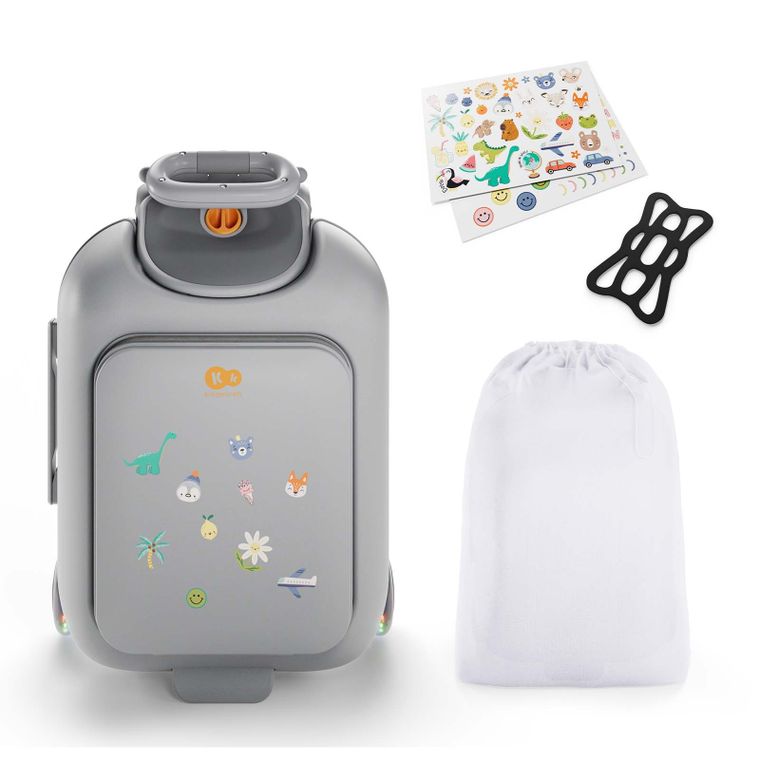 Kinderkraft, Cabby, walizka podróżna na kółkach z siedziskiem, 2w1, Grey