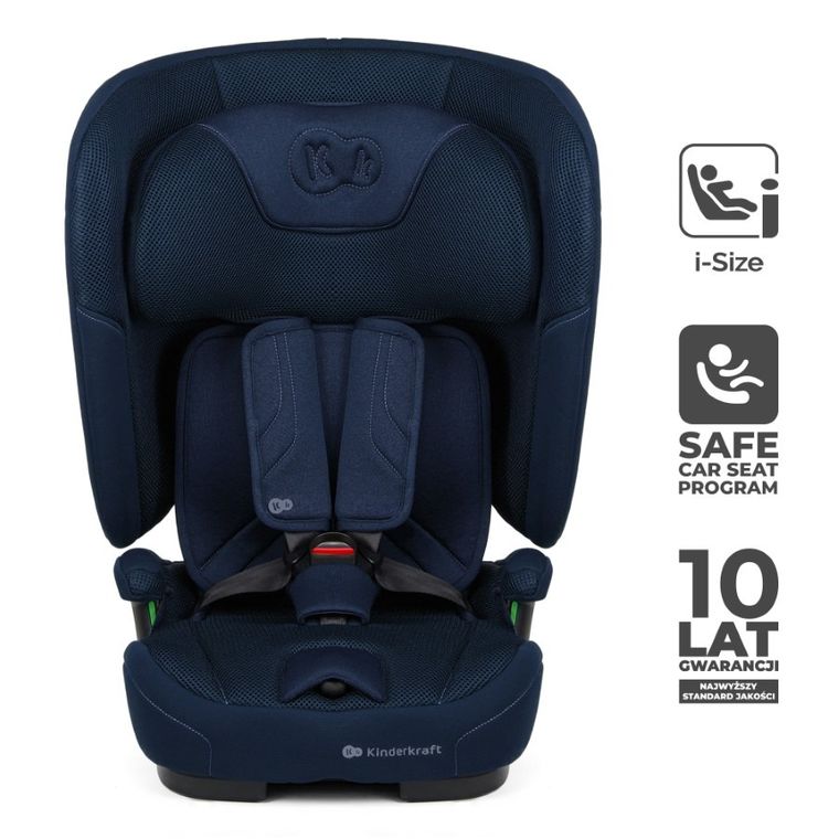 Kinderkraft, FIX2GO, i-Size, fotelik samochodowy, Navy, 76-150 cm