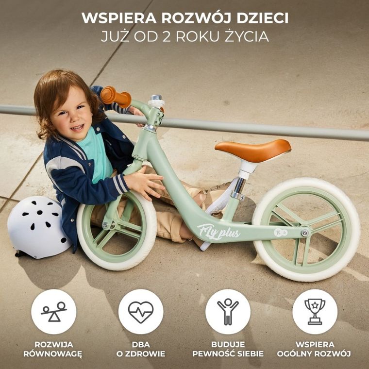 Kinderkraft, Fly Plus, rowerek biegowy, fresh mint