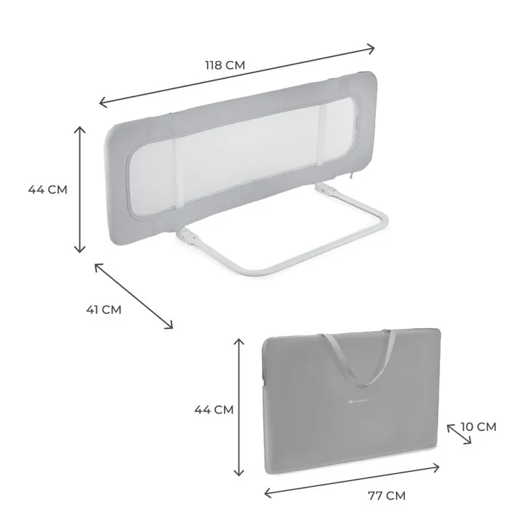Kinderkraft, Guard and Dream, barierka do łóżka, light grey