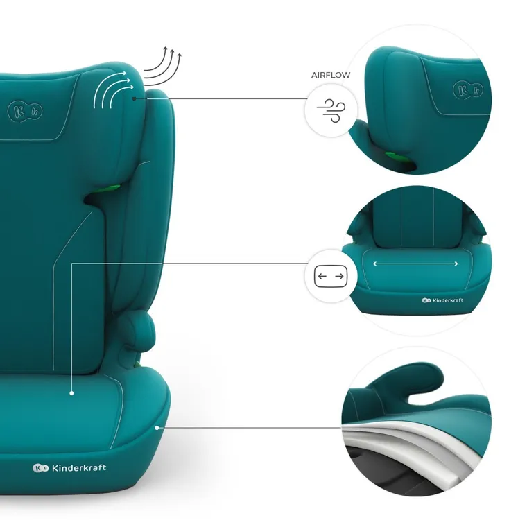 Kinderkraft, I-Spark 2 Plus, i-Size, fotelik samochodowy, green, 100-150 cm