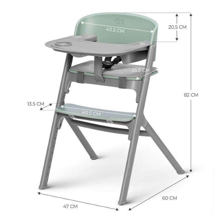 Kinderkraft, Livy, krzesełko do karmienia 3w1, olive green