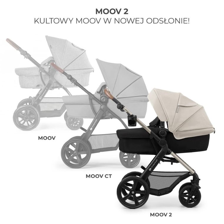 Kinderkraft, Moov 2, wózek wielofunkcyjny, 3w1, Moonlight Grey