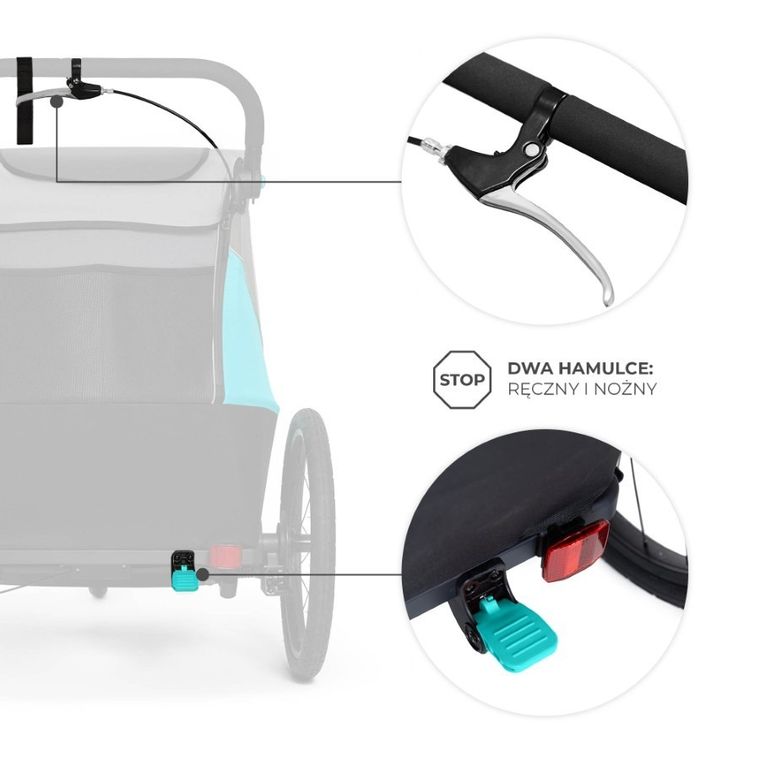 Kinderkraft, Nava, przyczepka rowerowa, wózek, hawaiian blue