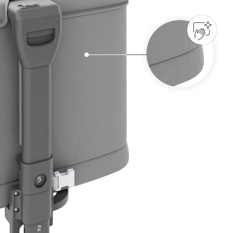 Kinderkraft, Nestee Grow 2, łóżeczko dostawne, dark grey