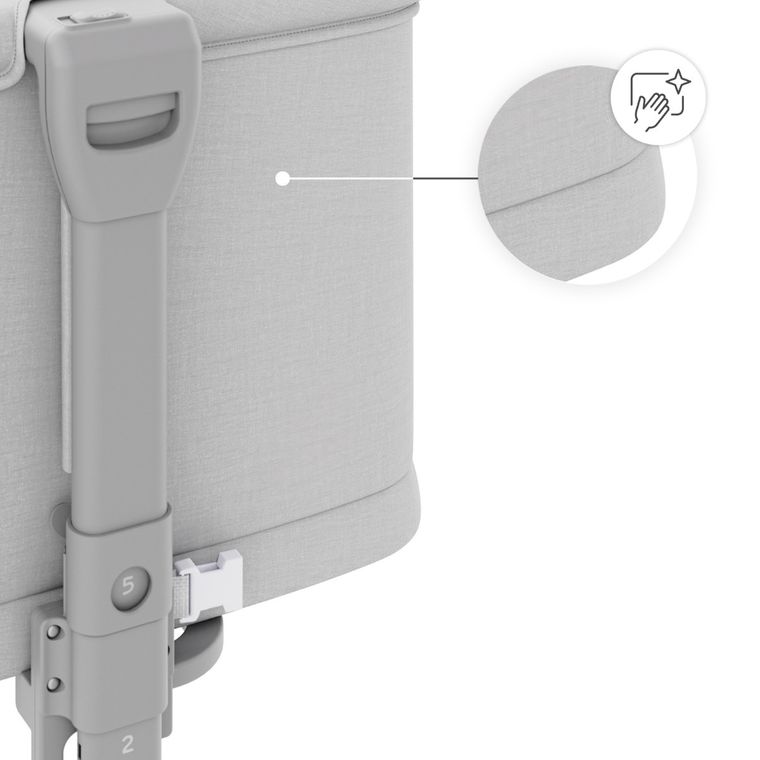 Kinderkraft, Nestee Grow 2, łóżeczko dostawne, light grey