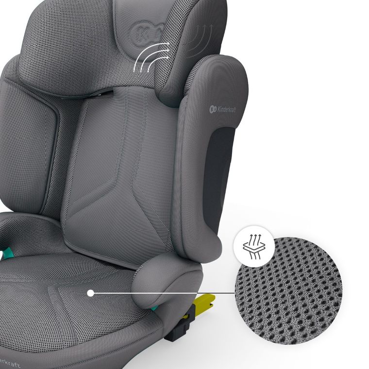 Kinderkraft, XPAND 2 PRO, i-Size, fotelik samochodowy, rocket grey, 100-150 cm