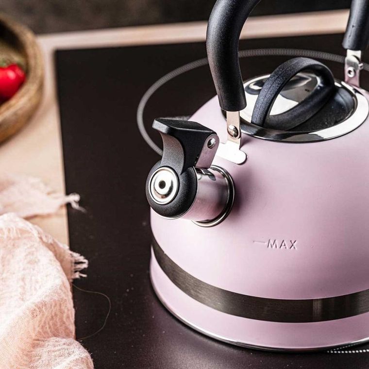 Kinghoff, czajnik, 1.8l z gwizdkiem, różowy