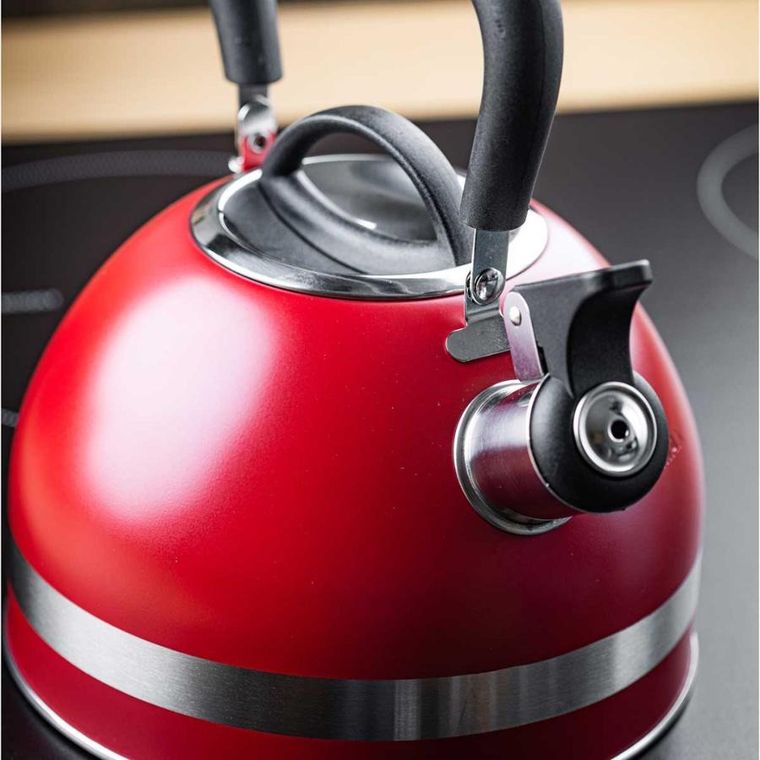 Kinghoff, czajnik z gwizdkiem, czerwony, 1,8l