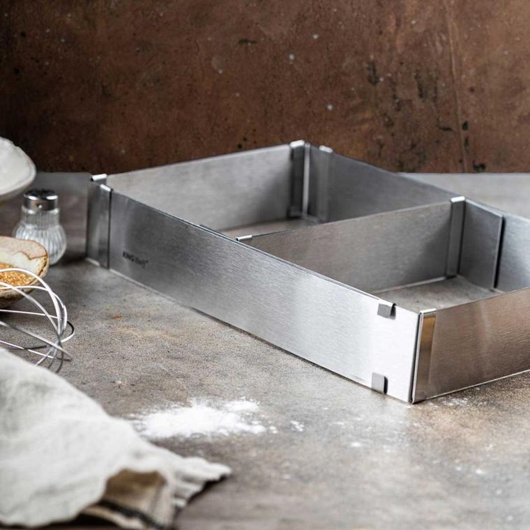 Kinghoff, forma regulowana, rant do ciast tortów, prostokątna