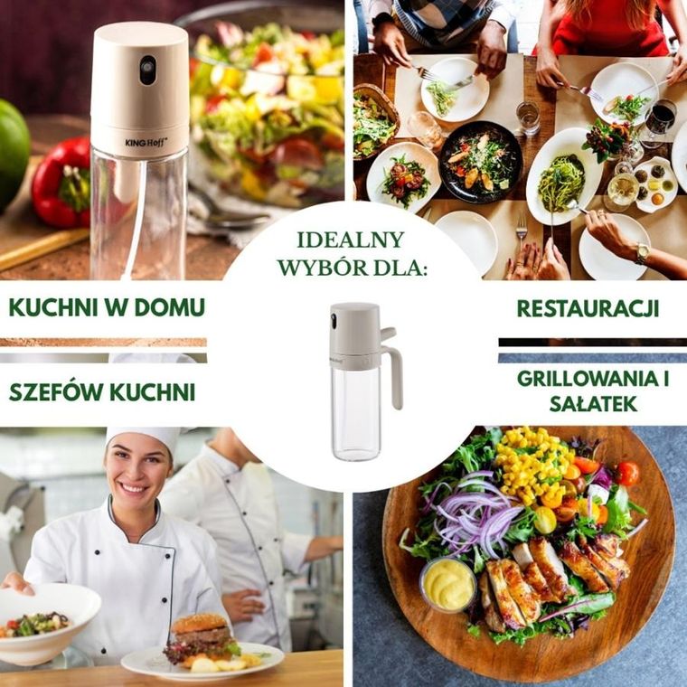 Kinghoff, szklany rozpylacz do octu i oliwy, 250 ml, kh-2005