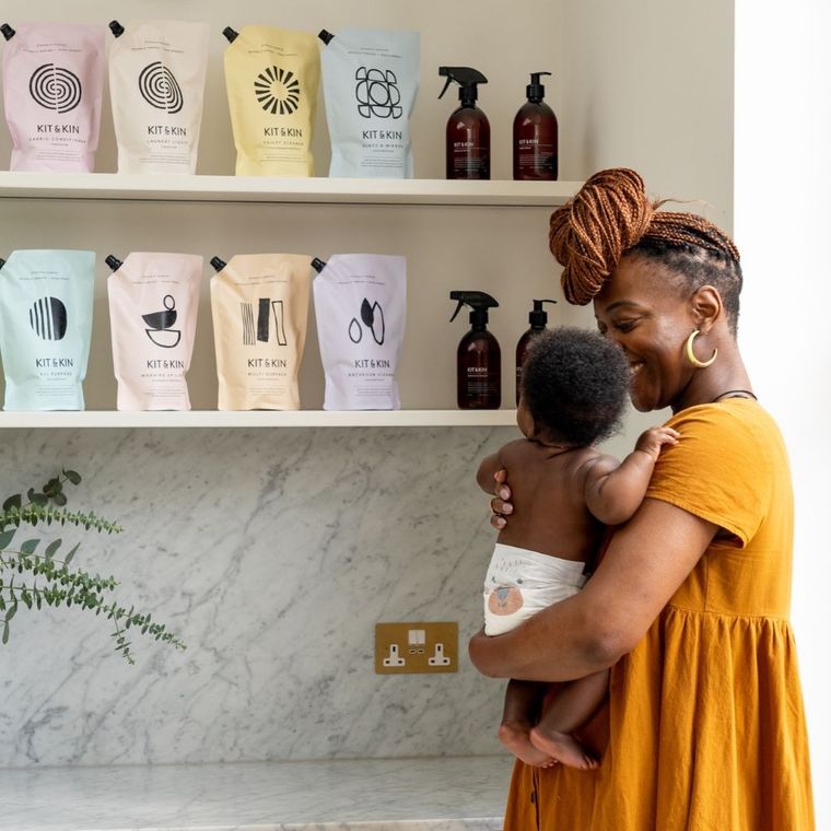 Kit and Kin, biodegradowalne pieluszki jednorazowe, rozmiar 3, Maxi, 6-10 kg, miś i królik, 34 szt.