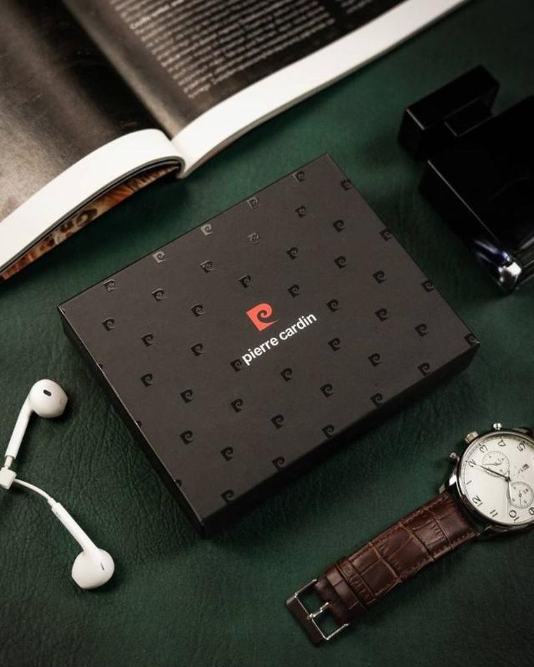 Klasyczny, elegancki portfel męski ze skóry naturalnej, Pierre Cardin