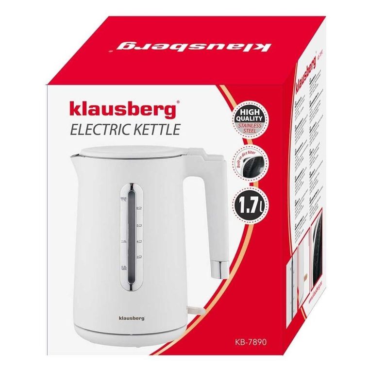 Klausberg, czajnik elektryczny, biały, 1,7l