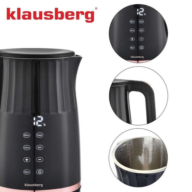 Klausberg, czajnik elektryczny LED z regulacją temperatury, 1,7l