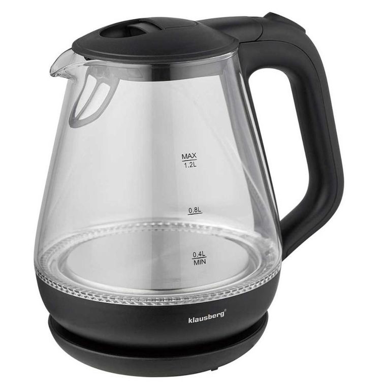 Klausberg, czajnik elektryczny, szklany, LED, 1,2l, KB-9003