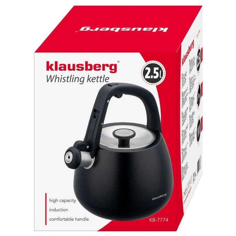 Klausberg, czajnik stalowy z gwizdkiem, 2.5l