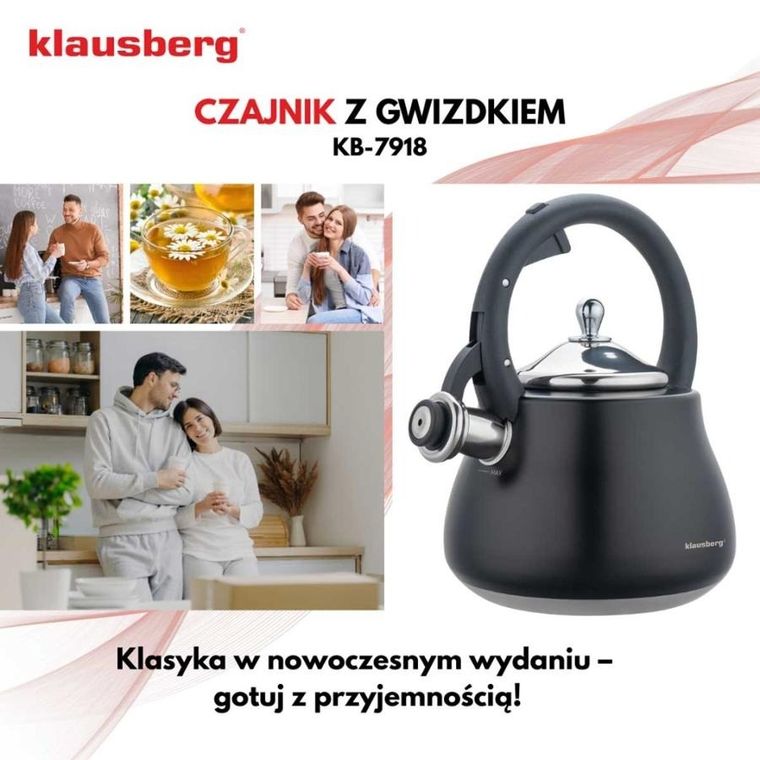 Klausberg, czajnik stalowy z gwizdkiem, 2,8l, KB-7918
