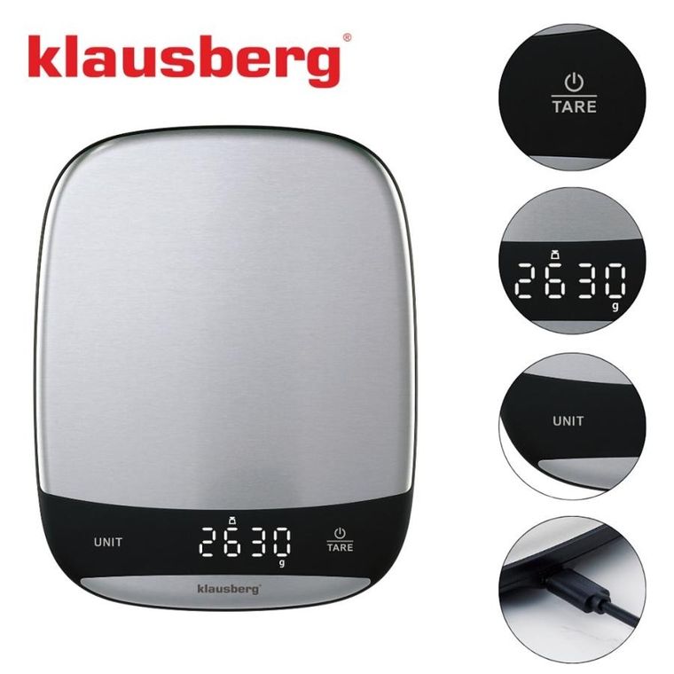 Klausberg, elektroniczna waga kuchenna, 10 kg, kb-7936