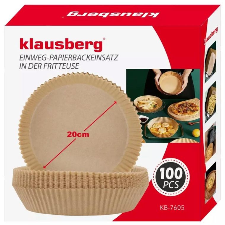 Klausberg, papier do pieczenia, do frytkownicy, 20 cm, 100 szt.