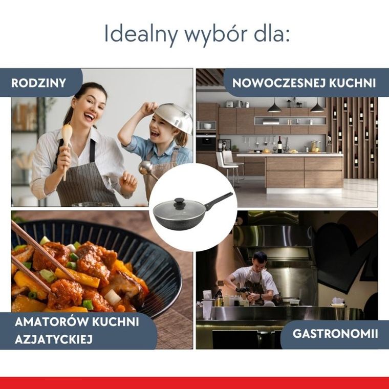 Klausberg, patelnia głęboka, marmurkowa, z pokrywą, 28cm, kb-7990