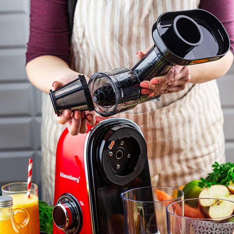 Klausberg, sokowirówka, wyciskarka wolnoobrotowa, czerwona, KB-7870